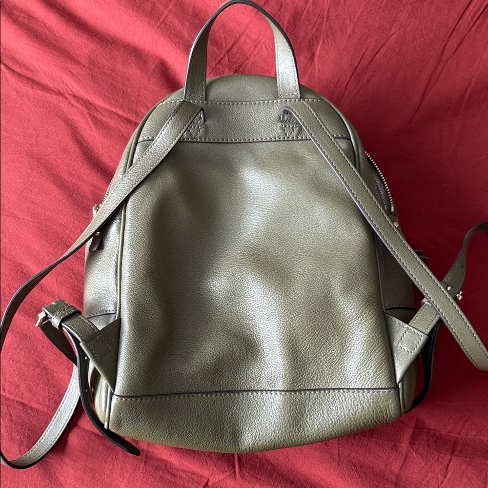 Michael Kors Olive Leather Backpack - Picture 3 of 4